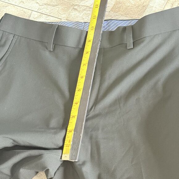 Haggar Dress Pants Mens 30x30* Black  Slim Fit Flat Front Polyester Blend Career - Picture 10 of 13